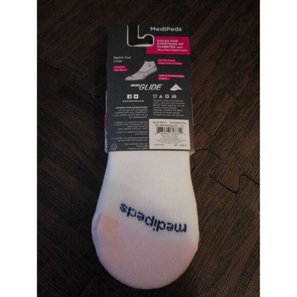Medi-Peds Ladies Diabetic Socks Fits Shoe Size 6-10 Liners Nano Glide - Picture 3 of 4